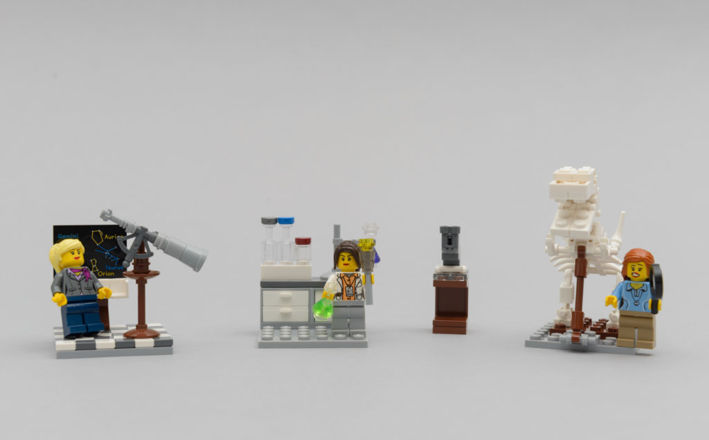 Female Scientist Lego display 